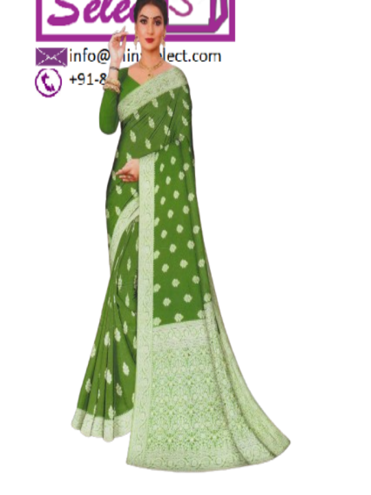 ShinySelect Cotton Saree with threaded border