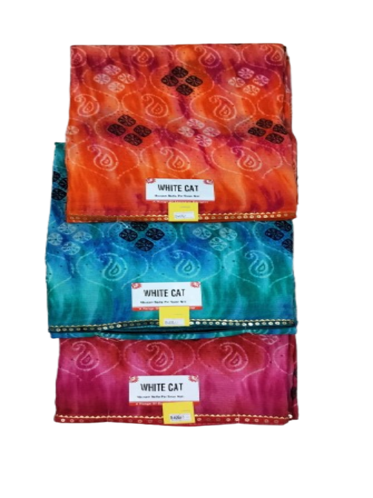 ShinySelect Printed Chiffon saree with blouse piece