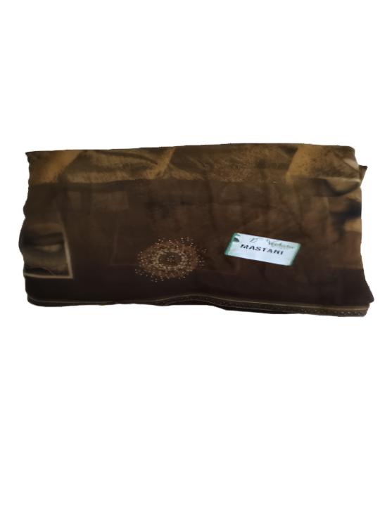 ShinySelect Soft & comfortable Georgette saree with light stone work Brown