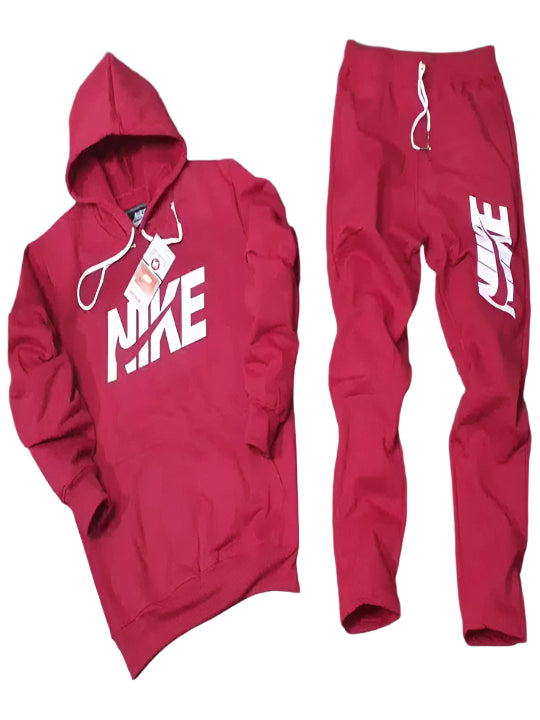 Fleece Hooded Tracksuits for Men (Maroon, L)