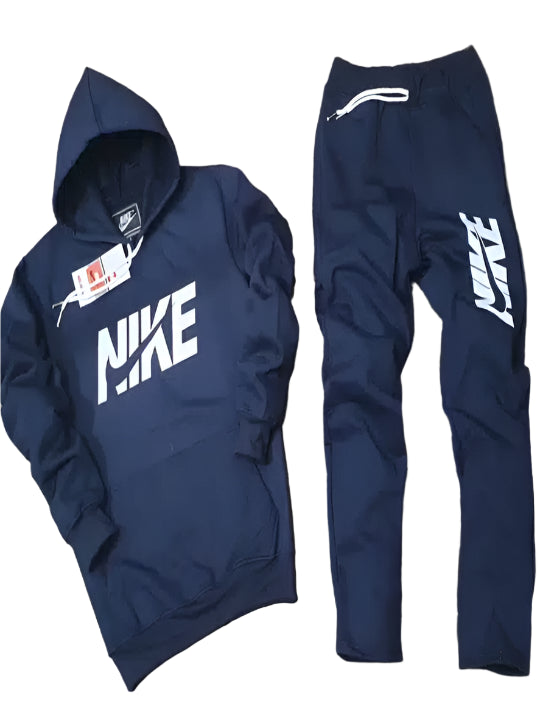 Fleece Hooded Tracksuits for Men (Navy Blue, M)