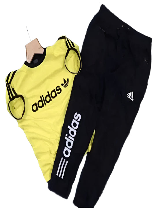 Poly Blend Tracksuits for Men (Yellow & Black, M)