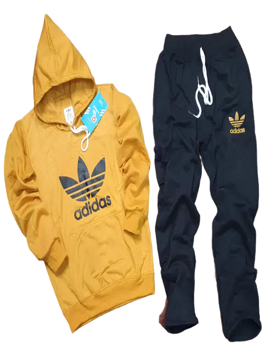 Full Sleeves Printed Tracksuit for Men (Yellow & Black, M)