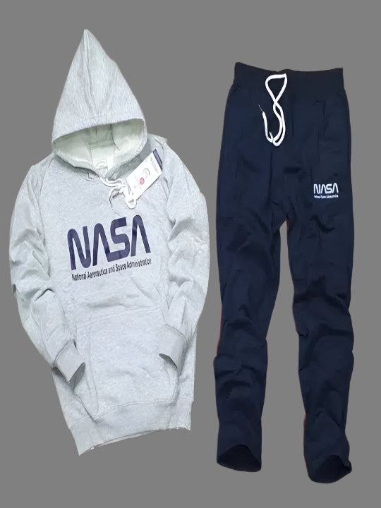 Full Sleeves Printed Tracksuit for Men (Grey & Black, M & L)
