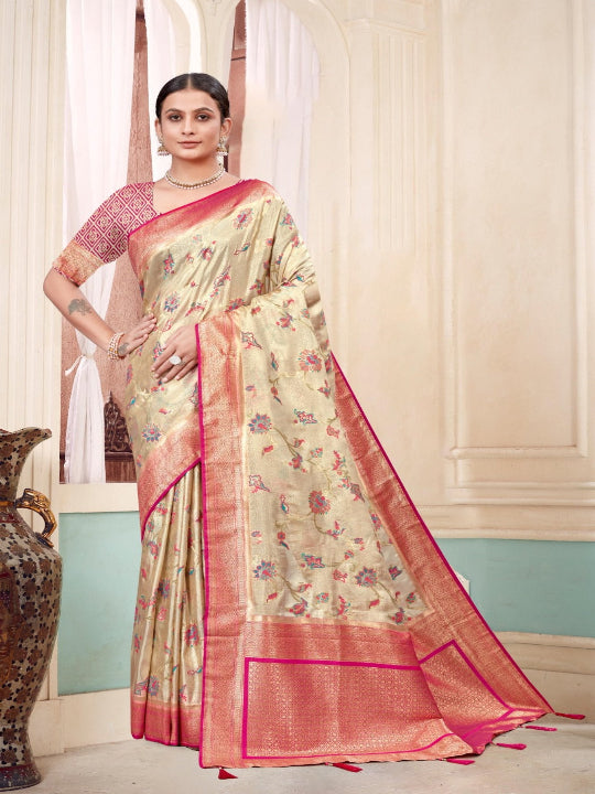ShinySelect Partywear Women Rapier Silk Sarees - Variant G Gold
