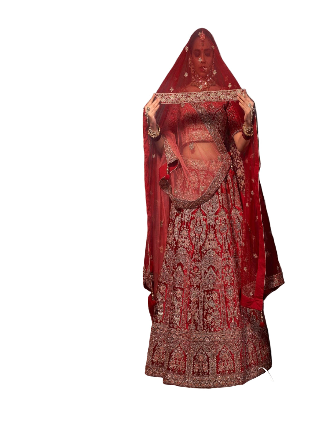 Velvet Wedding Designer Bridal Wear Nazm Lehenga Choli -77047