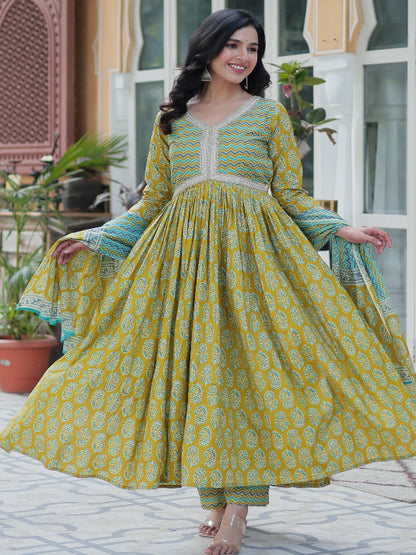 ES Pure Cotton Premium Readymade Kurtis with Pant & Dupatta Set
