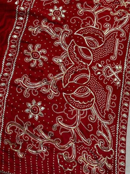 YNF Designer Traditional Bandhani Gajji Silk Sarees in 7 Different Colors