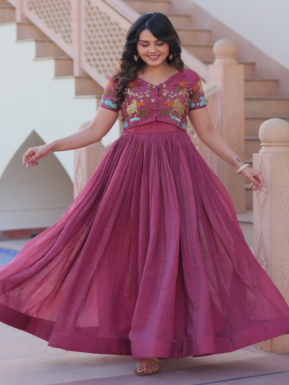 ES Premium Readymade Koti-Gown Collection - Embroidery Work