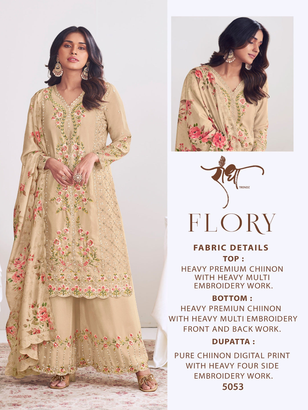 YNF Chinon FLORY: Embroidery Suits & Designer Palazzo Dresses
