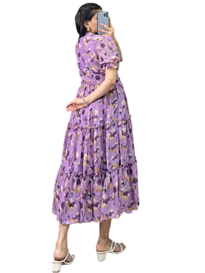 ES Women Tabby Silk Floral Printed Frock