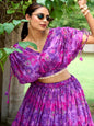 Chiffon Floral Print Stitched Lehenga Choli