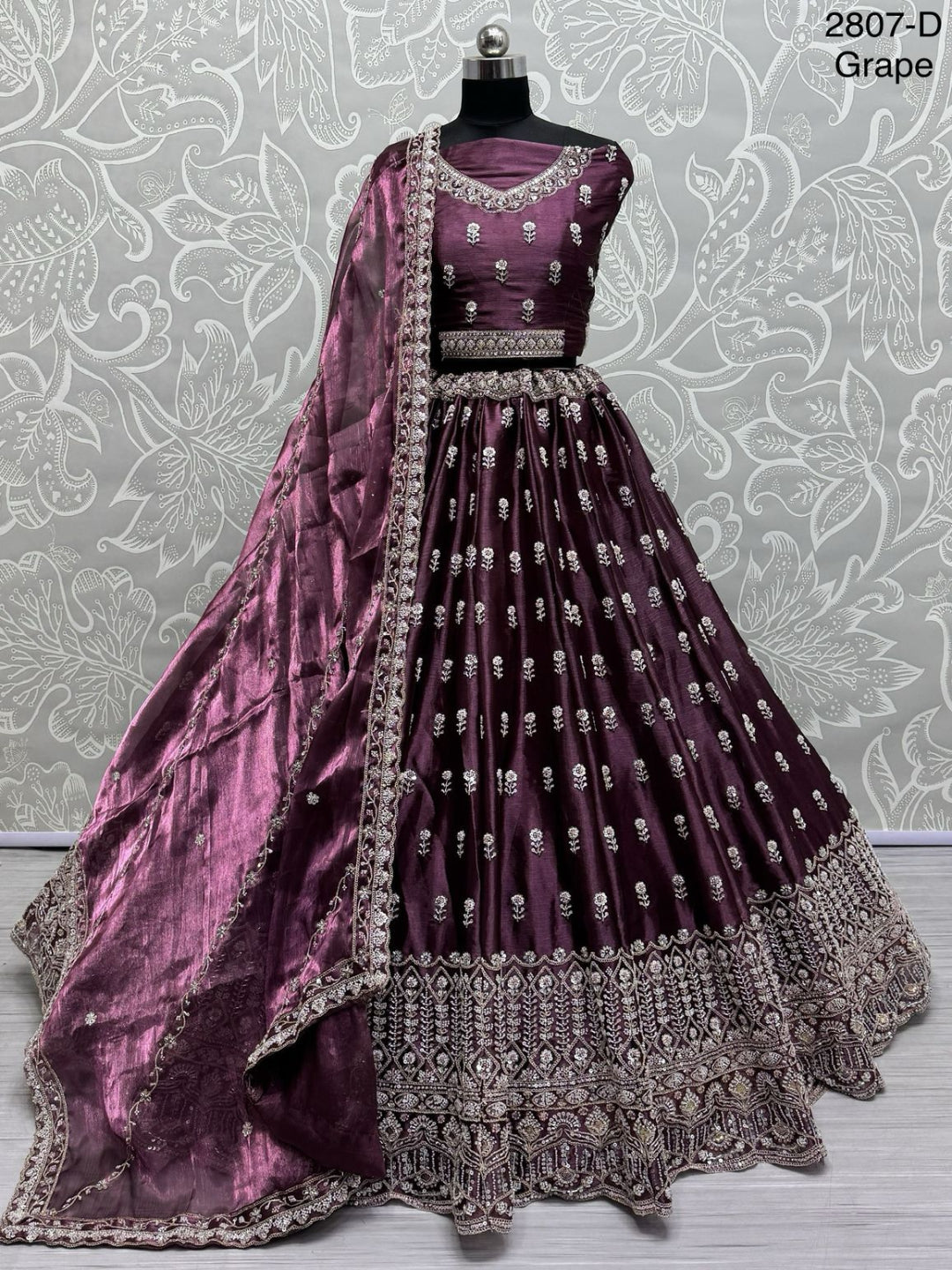 ES Burberry Motif Handwork combine Designer Party wear Lehenga Choli