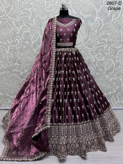 ES Burberry Motif Handwork combine Designer Party wear Lehenga Choli