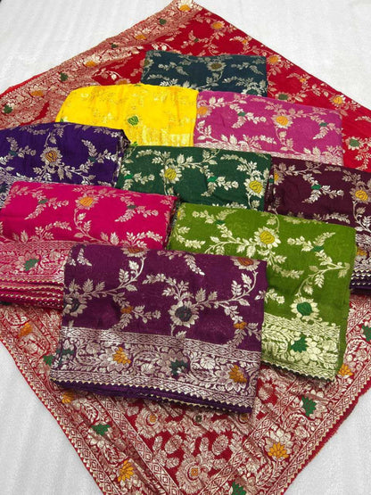 YNF Dola Silk Designer Silk Sarees with Zari Border in 10 Different colors