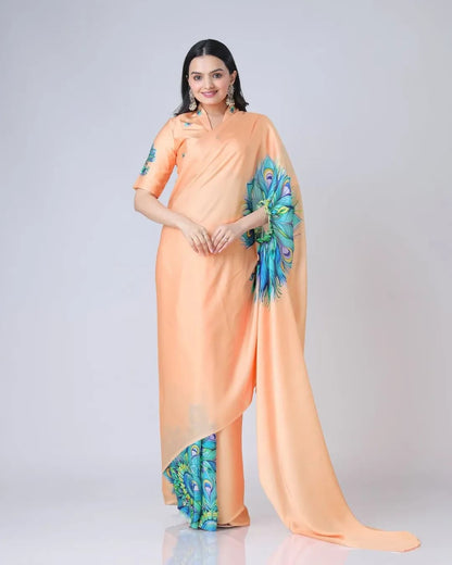 ES Designer Premium Satin Silk Ready To Wear Sarees - New Arrival