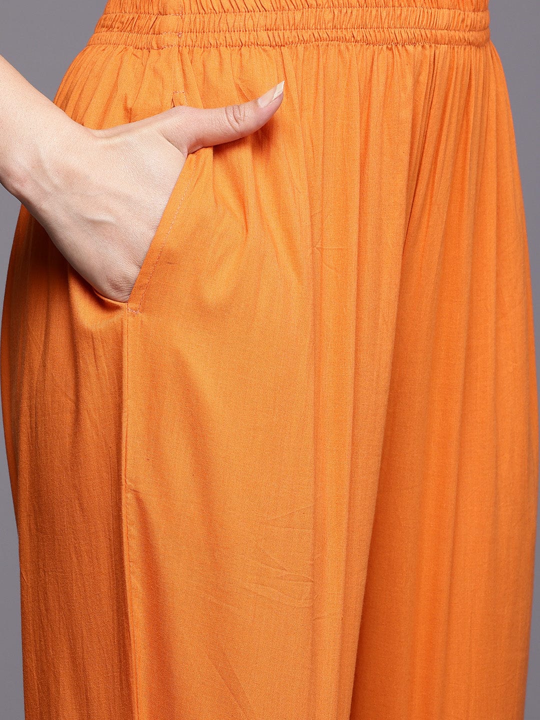 KF Mirror and Thread Embroidered, Zari Embellished Anarkali Kurta With Printed Bottom and Embroidered Dupatta