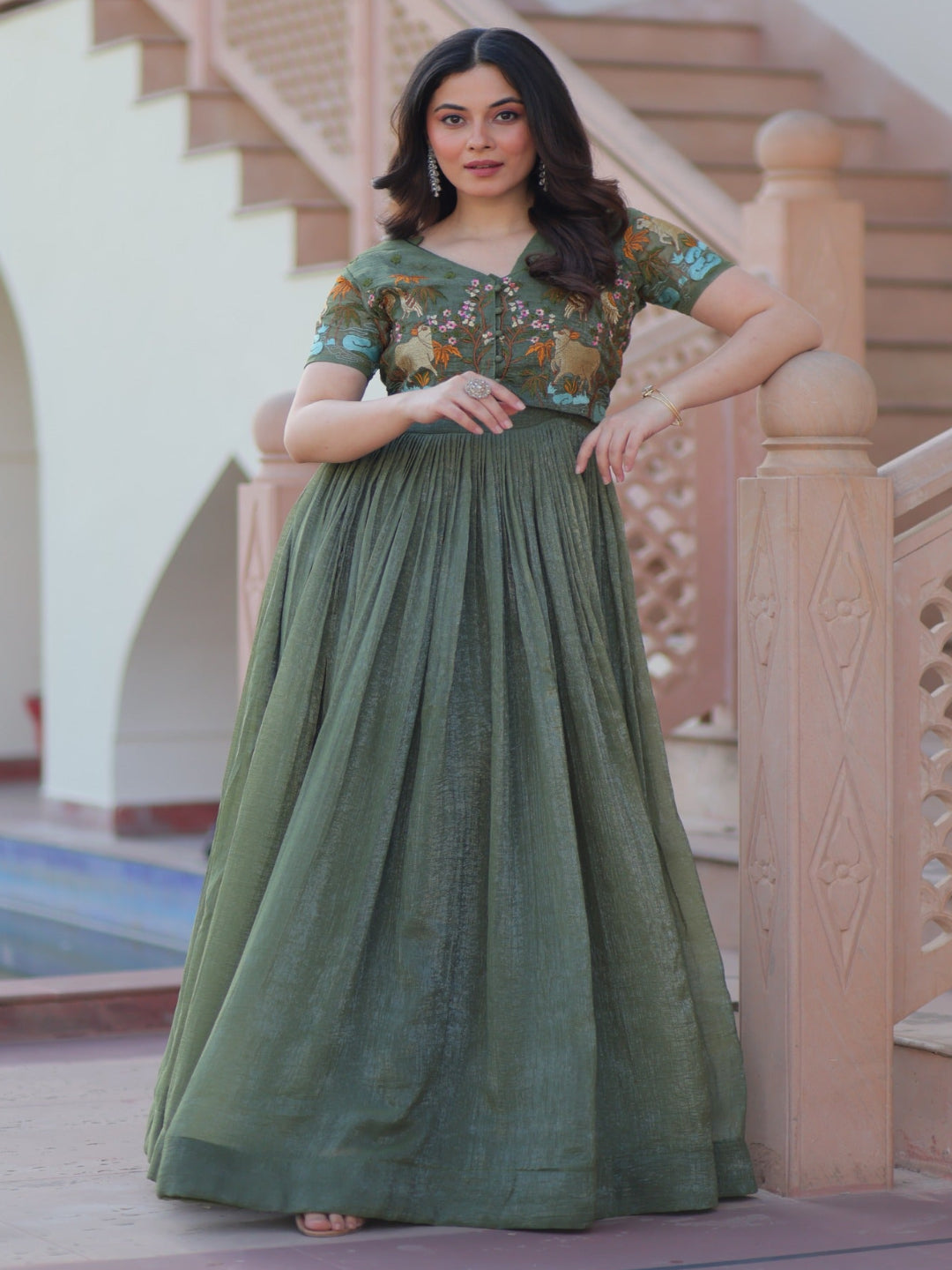 ES Premium Readymade Koti-Gown Collection - Embroidery Work