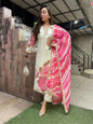 ICF Women Teby Silk  Floral Print Kurta with Pant & Dupatta