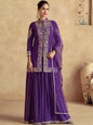 ES Top and Plazzo in Premium Chinon Silk (Free Size Stitch) & Dupatta in Premium Net