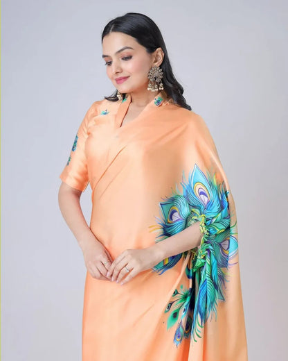 ES Designer Premium Satin Silk Ready To Wear Sarees - New Arrival