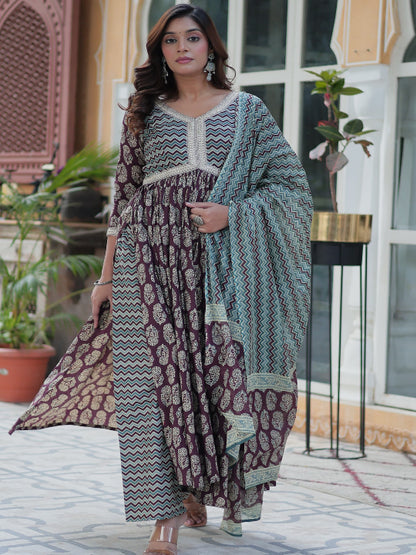ES Pure Cotton Premium Readymade Kurtis with Pant & Dupatta Set