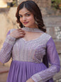 ES Star Georgette Gown with Embroidery Beads Sequins-work
