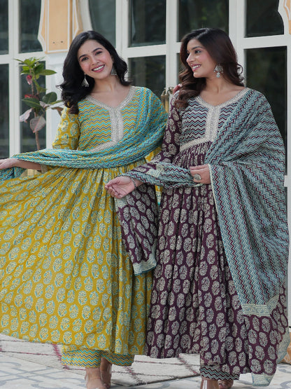 ES Pure Cotton Premium Readymade Kurtis with Pant & Dupatta Set