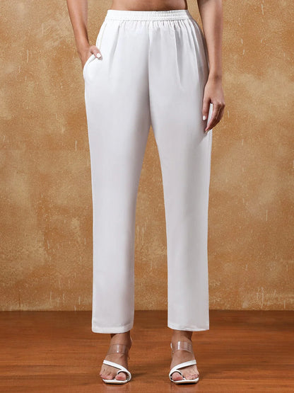 Varanga Women's Black Pure Cotton Embroidered Straight Kurta with Trousers