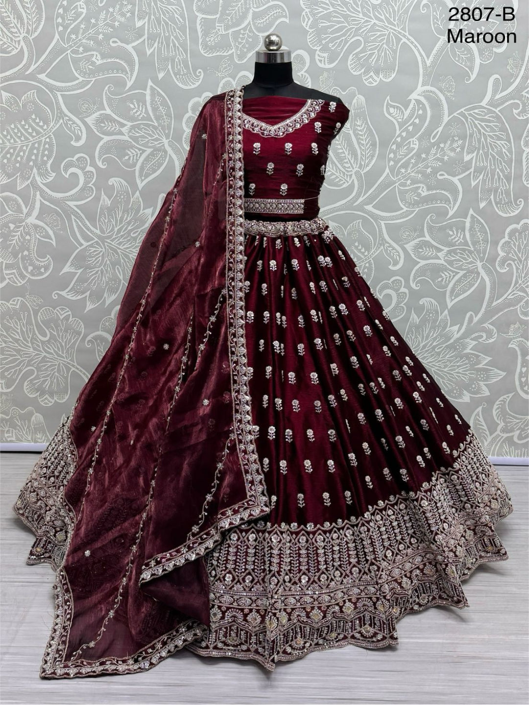 ES Burberry Motif Handwork combine Designer Party wear Lehenga Choli