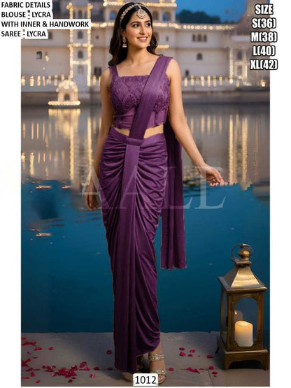 YNF Ready-To-Wear Premium Lycra Designer Saree with Elegant Handwork