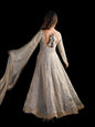 ES Fandy Silk Gown with Pant & Dupatta & Coding Sequnce work