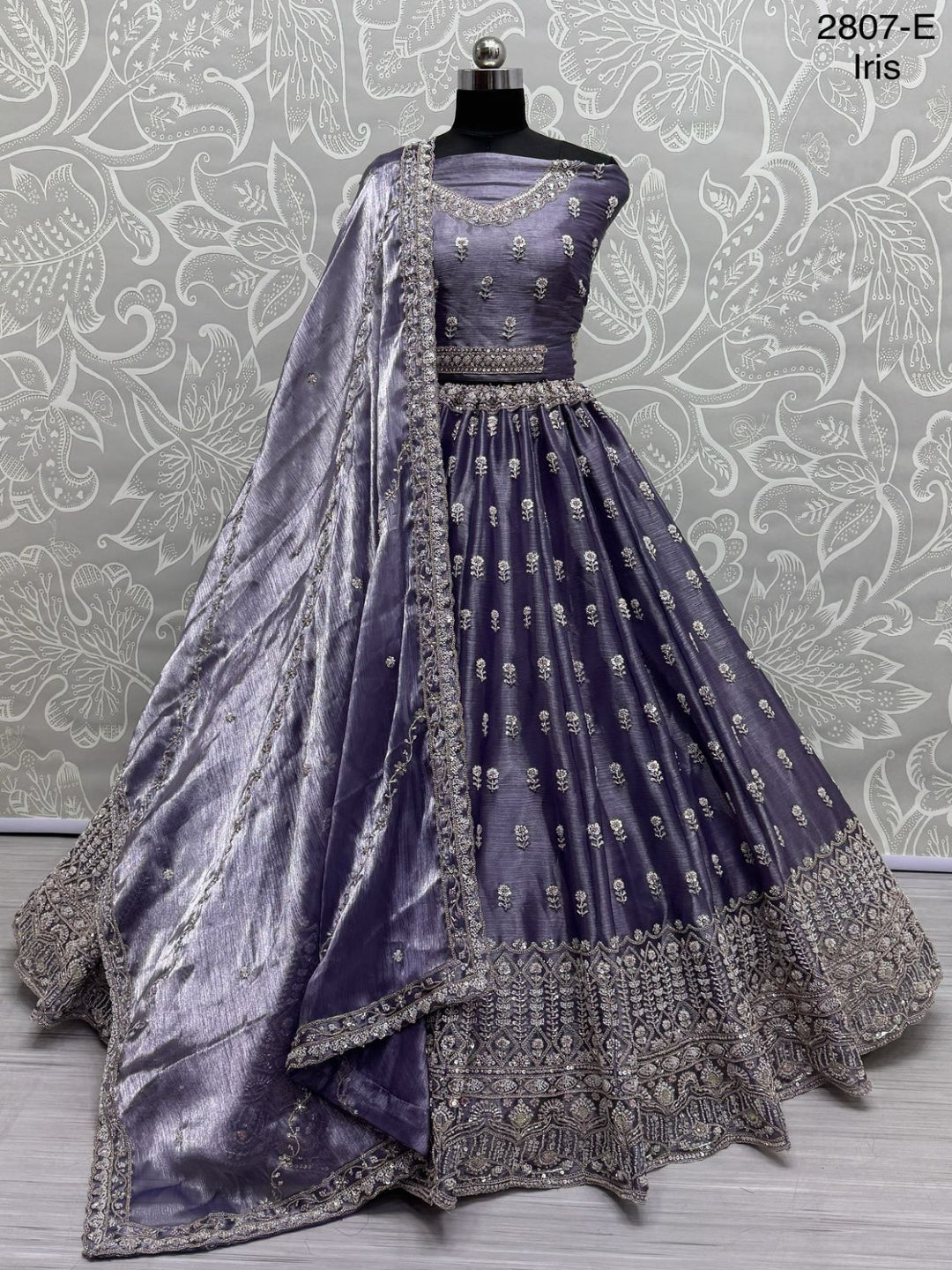 ES Burberry Motif Handwork combine Designer Party wear Lehenga Choli