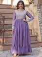 ES Star Georgette Gown with Embroidery Beads Sequins-work