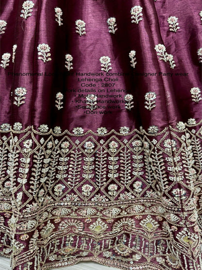 ES Burberry Motif Handwork combine Designer Party wear Lehenga Choli