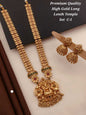 YNF Premium High Gold Long Temple Necklace Set with Jhumka Earrings for Weddings