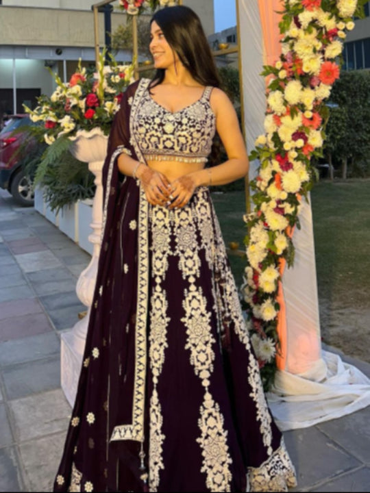 ES Heavy Kasturi silk lehenga with thread & sequins work