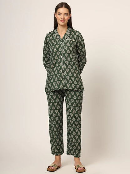 Divena Round & Collared Neck Cotton Night Suits with Payjama