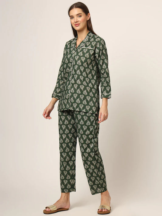 Divena Round & Collared Neck Cotton Night Suits with Payjama