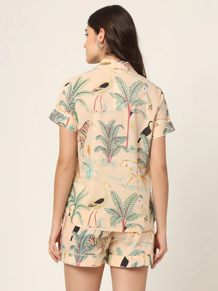 Divena Floral Multi Color Pure Cotton Printed Night Suit