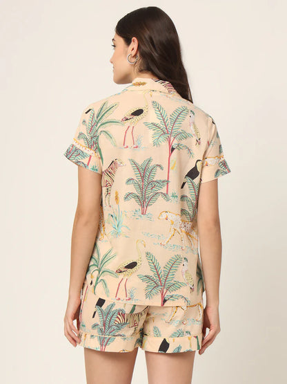 Divena Floral Multi Color Pure Cotton Printed Night Suit