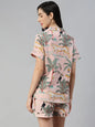 Divena Multi Color Cotton Floral Print Night Suit