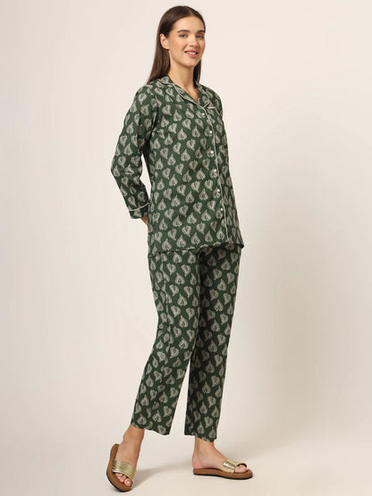 Divena Round & Collared Neck Cotton Night Suits with Payjama