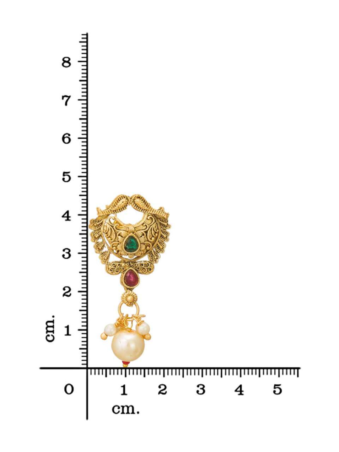 YNF Exquisite Gold & Red Stone Fancy Mala Necklace Set on Brass Base