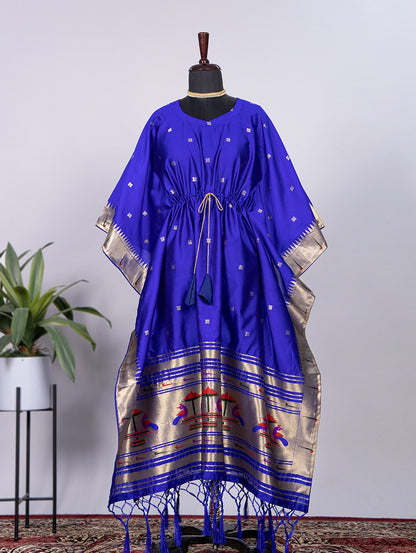 ES Pakistani Kaftan with Weaving Zari Work & Lace Border