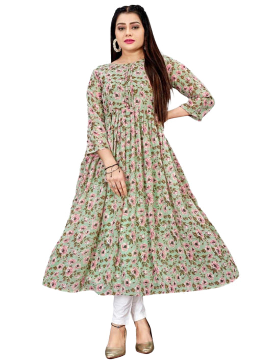MV Printed Georgette Kurti with Cotton Inner – Elegant Everyday Ethnic Wear