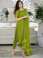 ICF Women Multi-Color Slub Cotton Kurti Set with Pant & Dupatta
