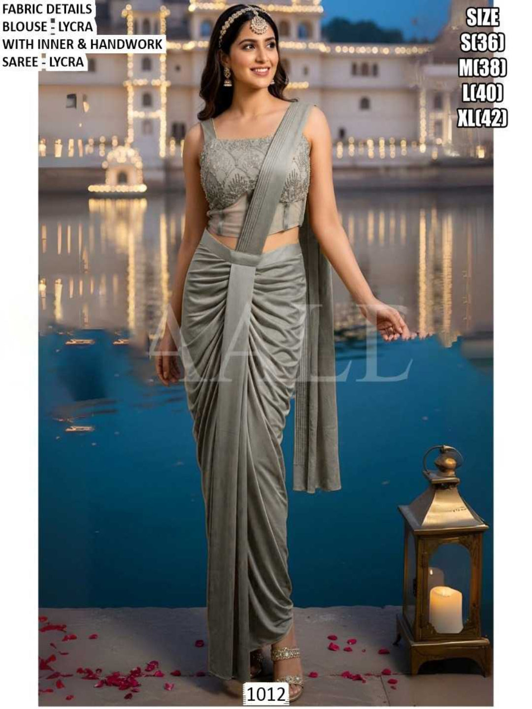 YNF Ready-To-Wear Premium Lycra Designer Saree with Elegant Handwork