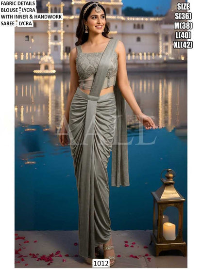 YNF Ready-To-Wear Premium Lycra Designer Saree with Elegant Handwork
