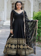 ES Women Long  Georgette Gown with Dupatta & Embroidered Sequins work